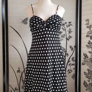 [Windsor] Black & White Polka Dot Midi Dress
